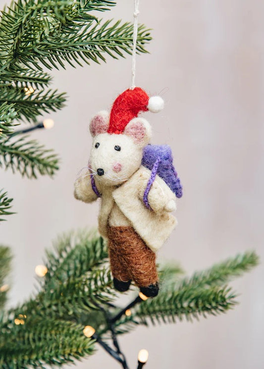 Backpacking Mouse | Christmas Ornament