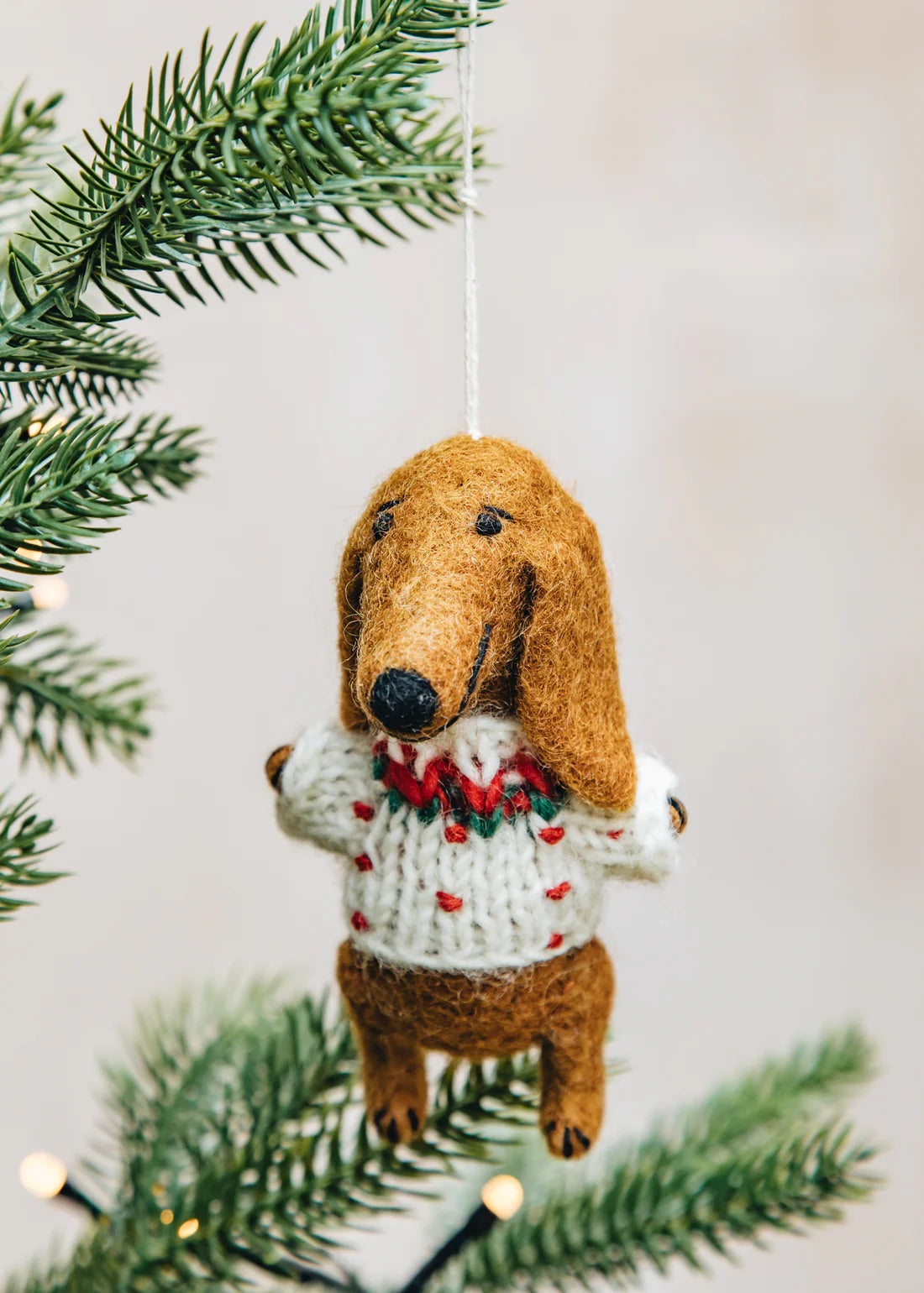 Dachshund with Sweater - Christmas ornament | Christmas Ornament
