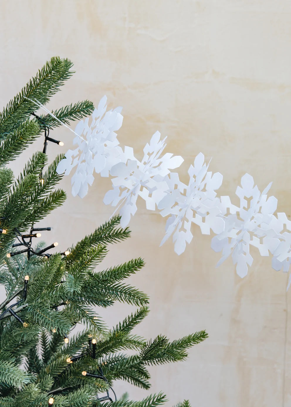 Snowflake - Swedish Garland, White | Christmas Ornament