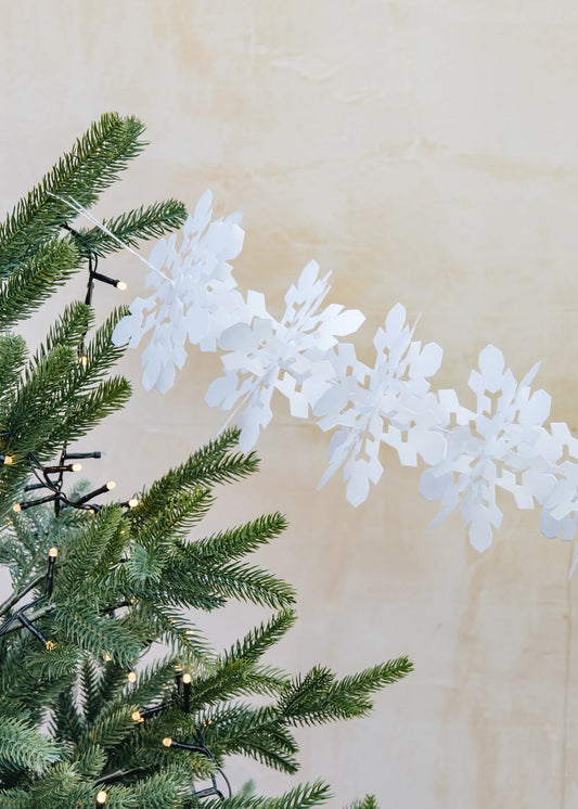 Snowflake - Swedish Garland, White | Christmas Ornament