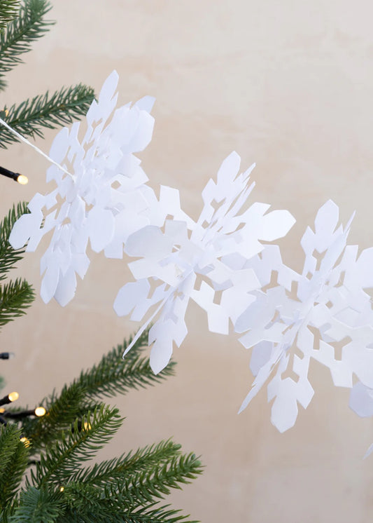 Snowflake - Swedish Garland, White | Christmas Ornament