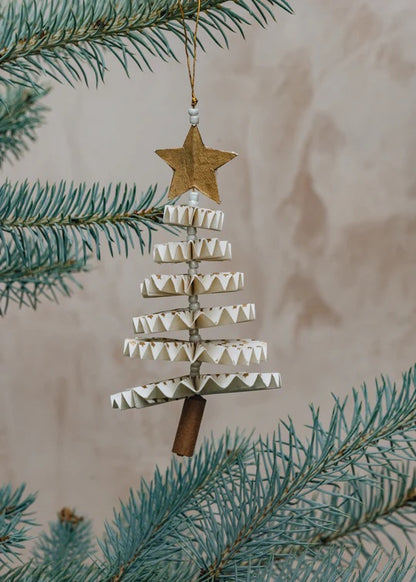 Fold Fir, White | Christmas Ornament