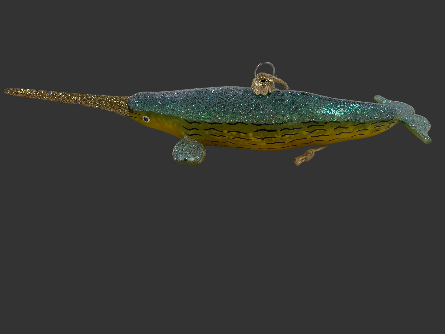 Glitter Glass Narwhal | Christmas Ornament