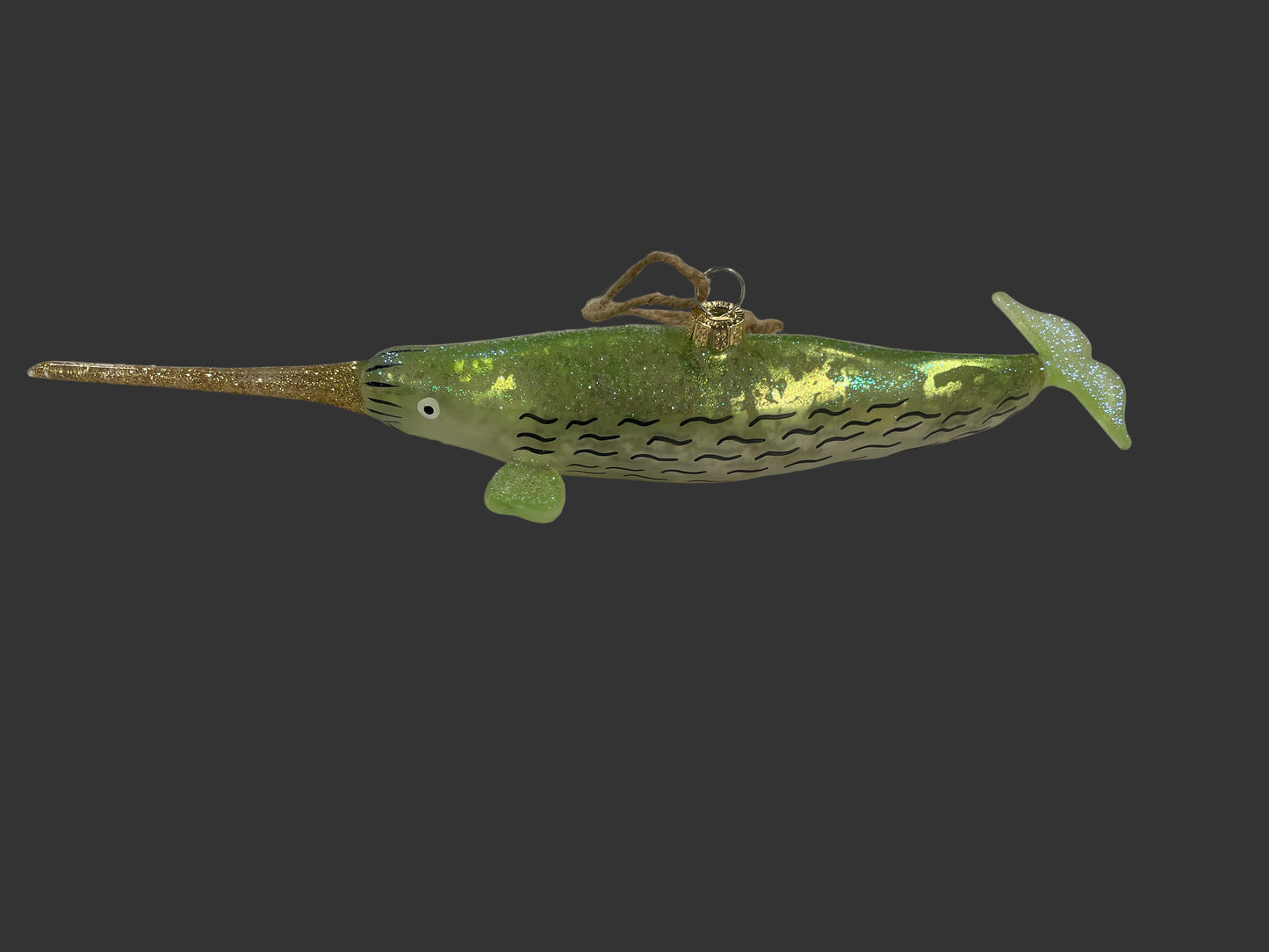 Glitter Glass Narwhal | Christmas Ornament