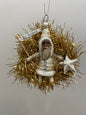 Santa on Wreath Ornament - Vintage Inspired Spun Cotton | Vintage by Crystal Spun Cotton Ornament