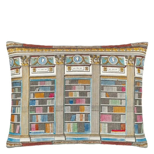 In The Library Sepia Cushion - John Derian