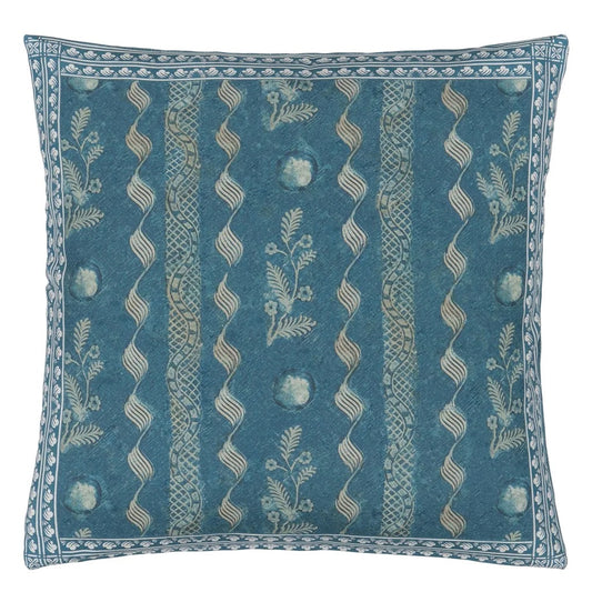 Indigo Circles Cushion  - John Derian