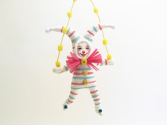 Jester Child Ornament | Vintage by Crystal Spun Cotton Ornament