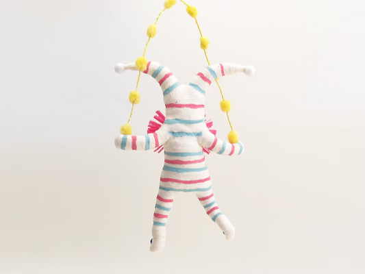 Jester Child Ornament | Vintage by Crystal Spun Cotton Ornament