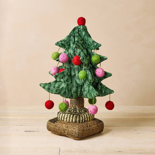 Christmas Tree Pillow with Ball Ornaments | John Derian
