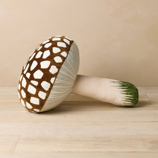 Brown Velvet Mushroom Pillow  | John Derian