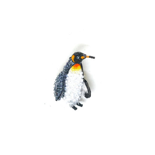 King Penguin hand-embroidered brooch by Trovelore at BON TON goods