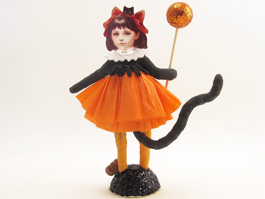 Kitty Cat Costume Figure  | Vintage by Crystal Spun Cotton Ornament