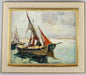 Knut Norman — Marine Scene with Boats (Oil on Panel)