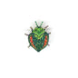 Leaf Stolas Beetle hand-embroidered brooch by Trovelore at BON TON goods