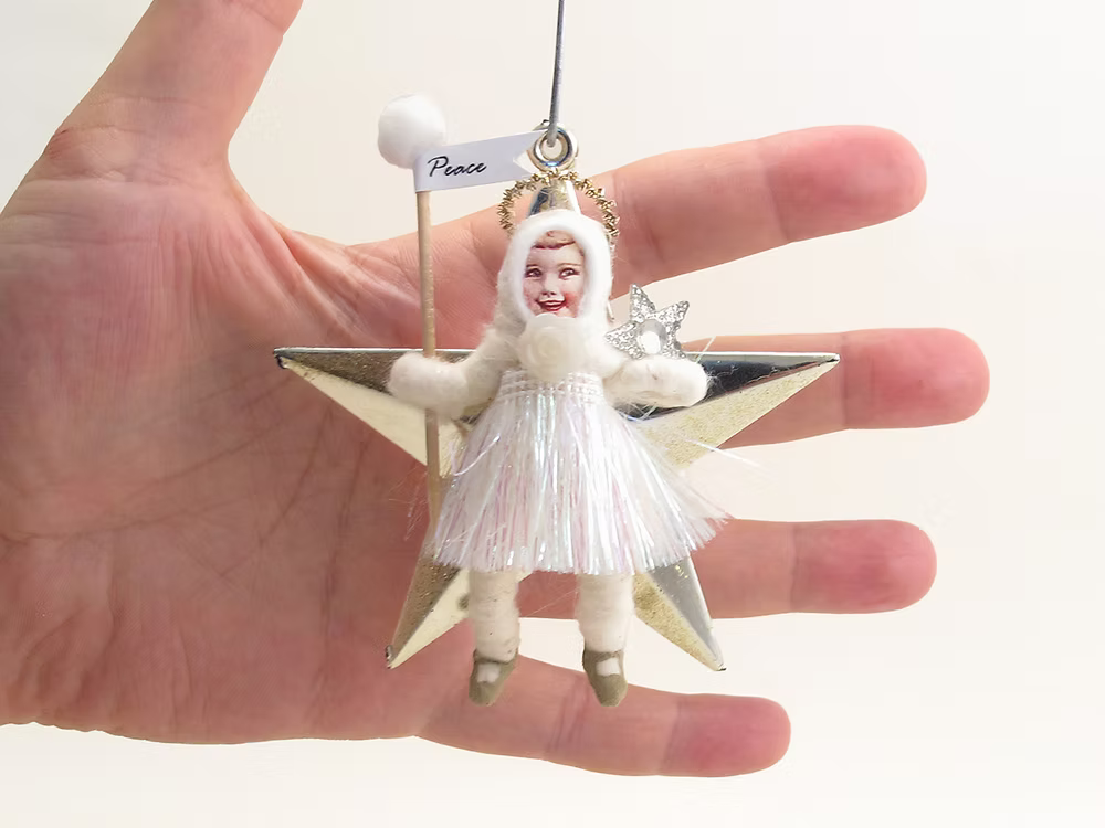 Little Star Angel Ornament | Vintage by Crystal Spun Cotton Ornament