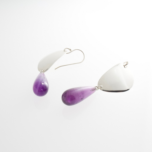 Amethyst Silver Earrings | Mikkel Brøgger