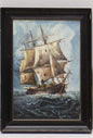 19th Century Marine Painting — Sailing Ship at Sea (Oil on Panel)