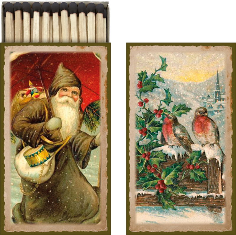 Matchbox - Christmas Collage and Santa & Birds | Skona Ting