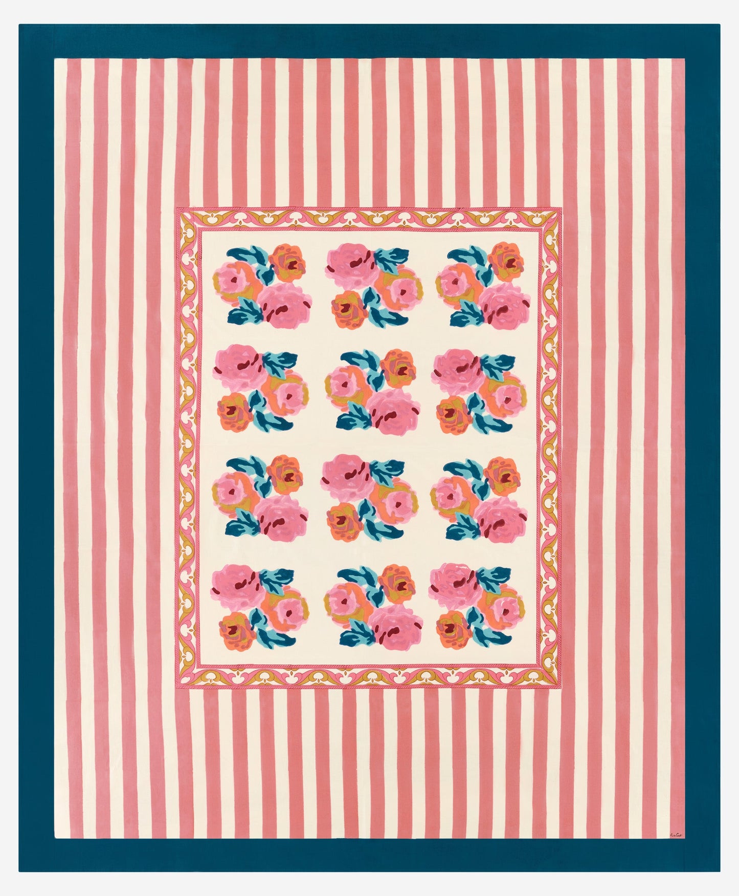 Nizam Flower Cream Pink  - Tablecloth 220x270 | Lisa Corti