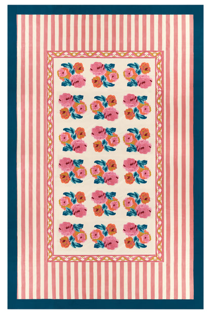 Nizam Flower Cream Pink - Tablecloth 220x350 | Lisa Corti