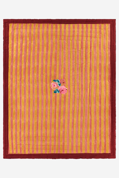 Nizam Flower Cream Pink Quilt  – 220X270 | Lisa Corti