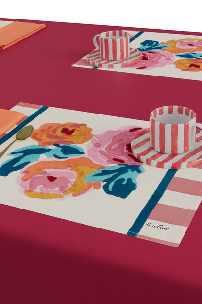 Nizam Flower Cream Pink Placemat | Lisa Corti