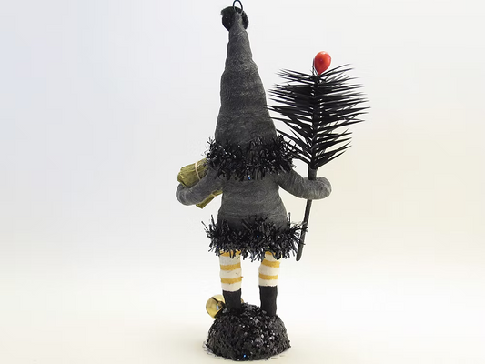 Night Santa Figure | Vintage by Crystal Spun Cotton Ornament