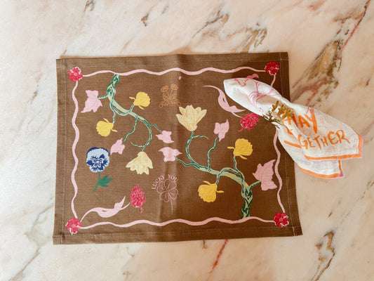 Lucky You Placemat (Brown)