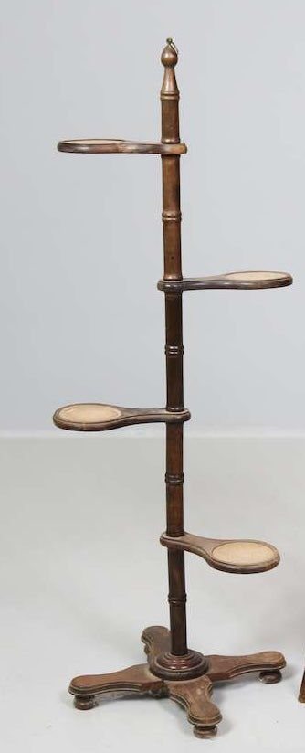Antique Walnut Multi-Tier Plant Stand