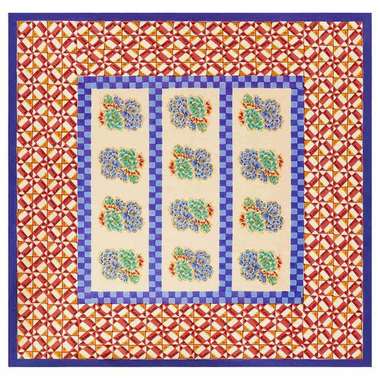 Positano Red Tiles - Tablecloth 180x180 | Lisa Corti