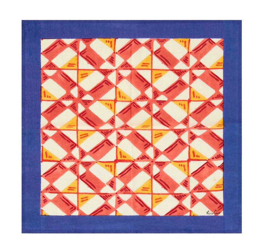 Positano Red Tiles Napkins | Lisa Corti