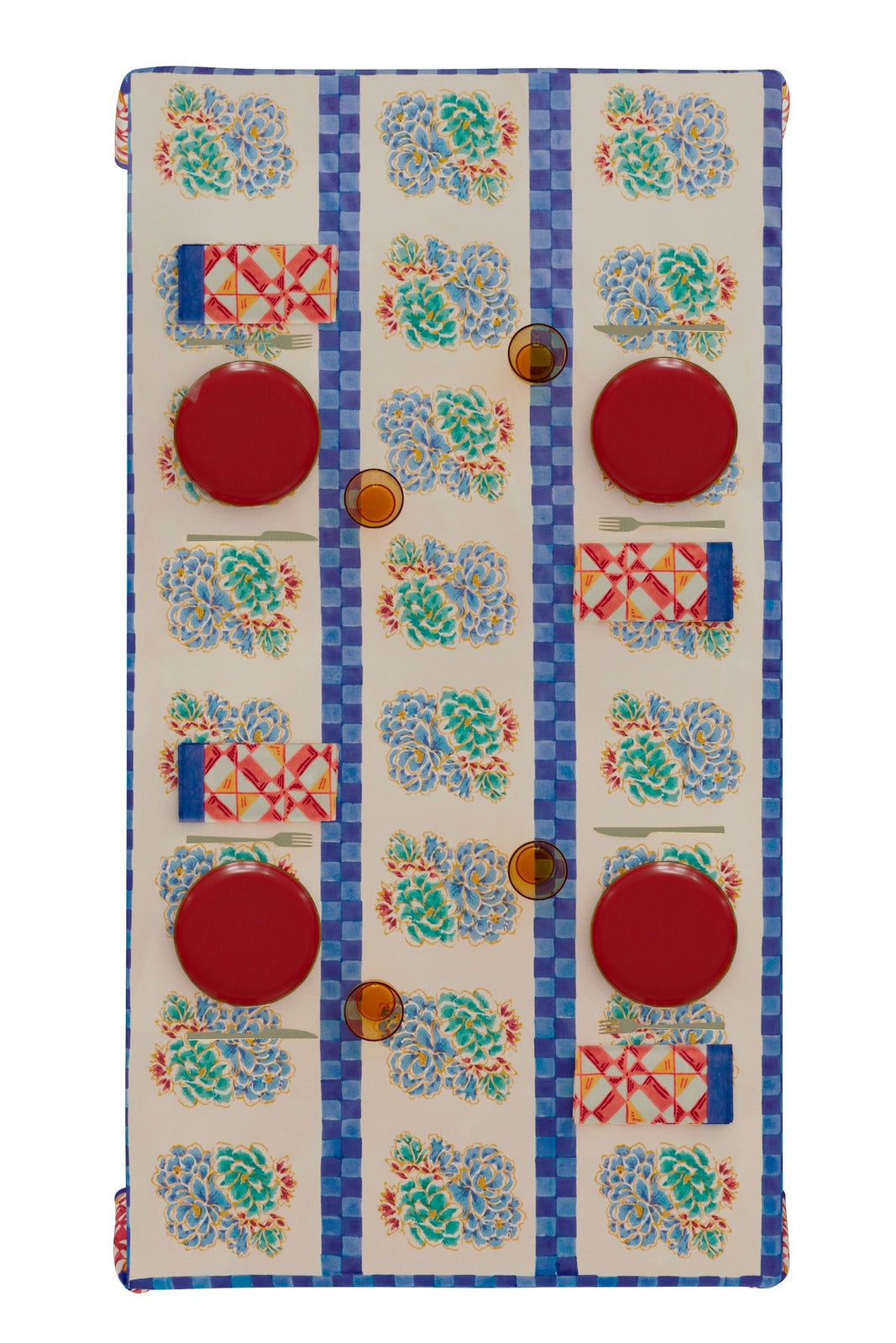 Positano Red Tiles Napkins | Lisa Corti