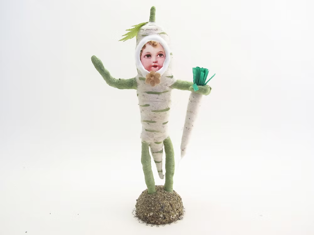 Parsnip Person Figure | Vintage by Crystal Spun Cotton Ornament