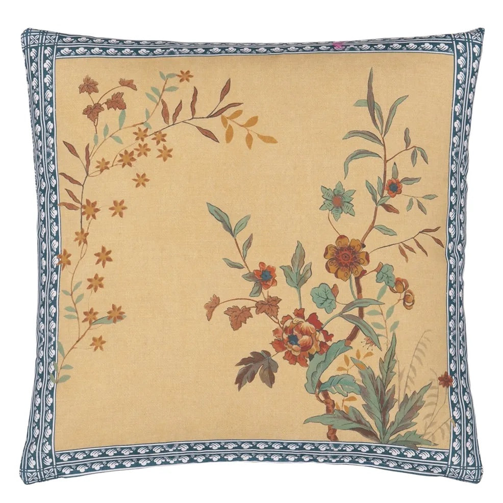 Peacock Toile Sepia Cushion - John Derian