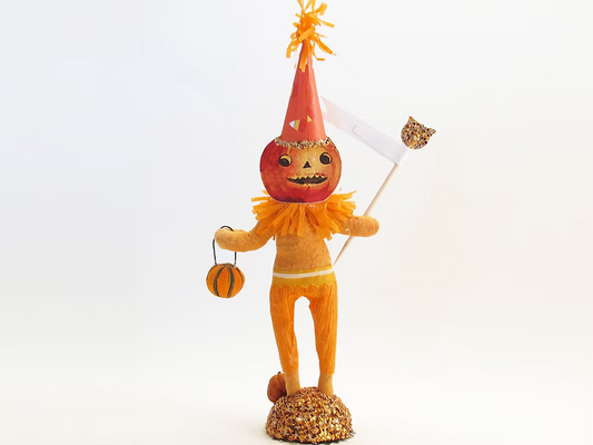Pumpkin Man Figure | Vintage by Crystal Spun Cotton Ornament