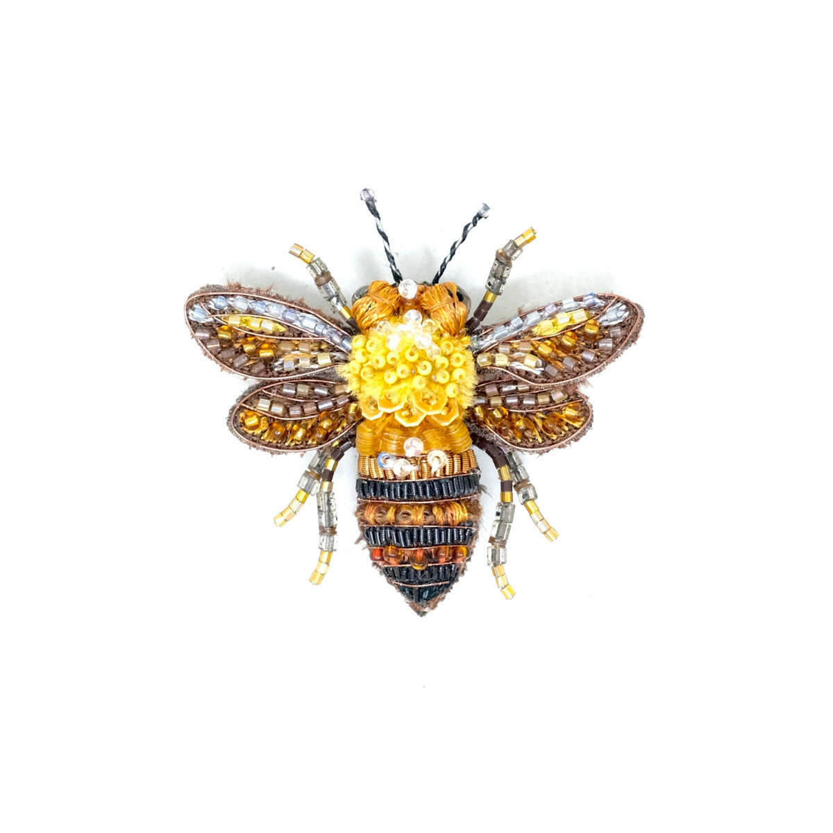 Queen Apis hand-embroidered brooch by Trovelore at BON TON goods
