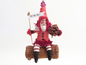 Red Santa On Log Ornament | Vintage by Crystal Spun Cotton Ornament