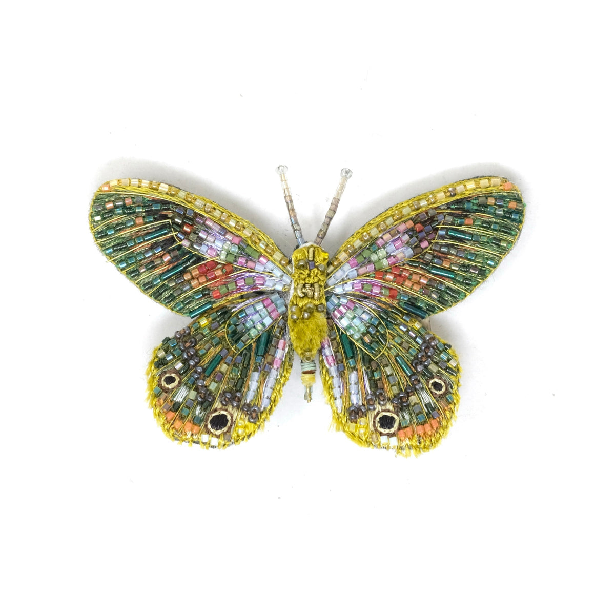 Ringlet Butterfly hand-embroidered brooch by Trovelore at BON TON goods