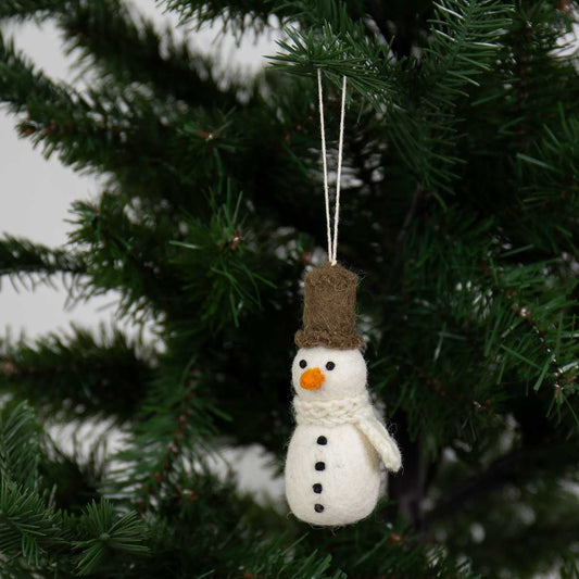 Snowman with Topper Christmas Ornament by A World of Craft