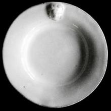 Alexandre Alexander Saucer for Tea or Chocolate Cup, set of 6 by Astier de Villatte, B2B view on black background