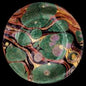 John Derian Marbre Saucer - Green, Yellow and Red, set of 6 by Astier de Villatte, B2B view on black background