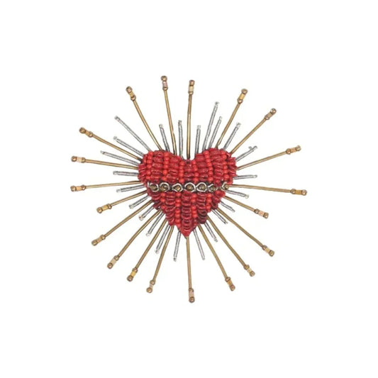 Sacred Heart hand-embroidered brooch by Trovelore at BON TON goods