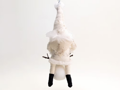 Santa Snowman Builder Figure | Vintage by Crystal Spun Cotton Ornament