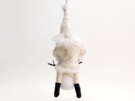 Santa Snowman Builder Figure | Vintage by Crystal Spun Cotton Ornament