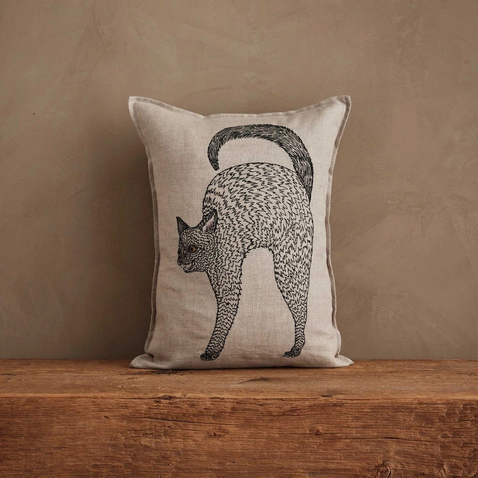 Scaredy Black Cat Pillow | Coral & Tusk