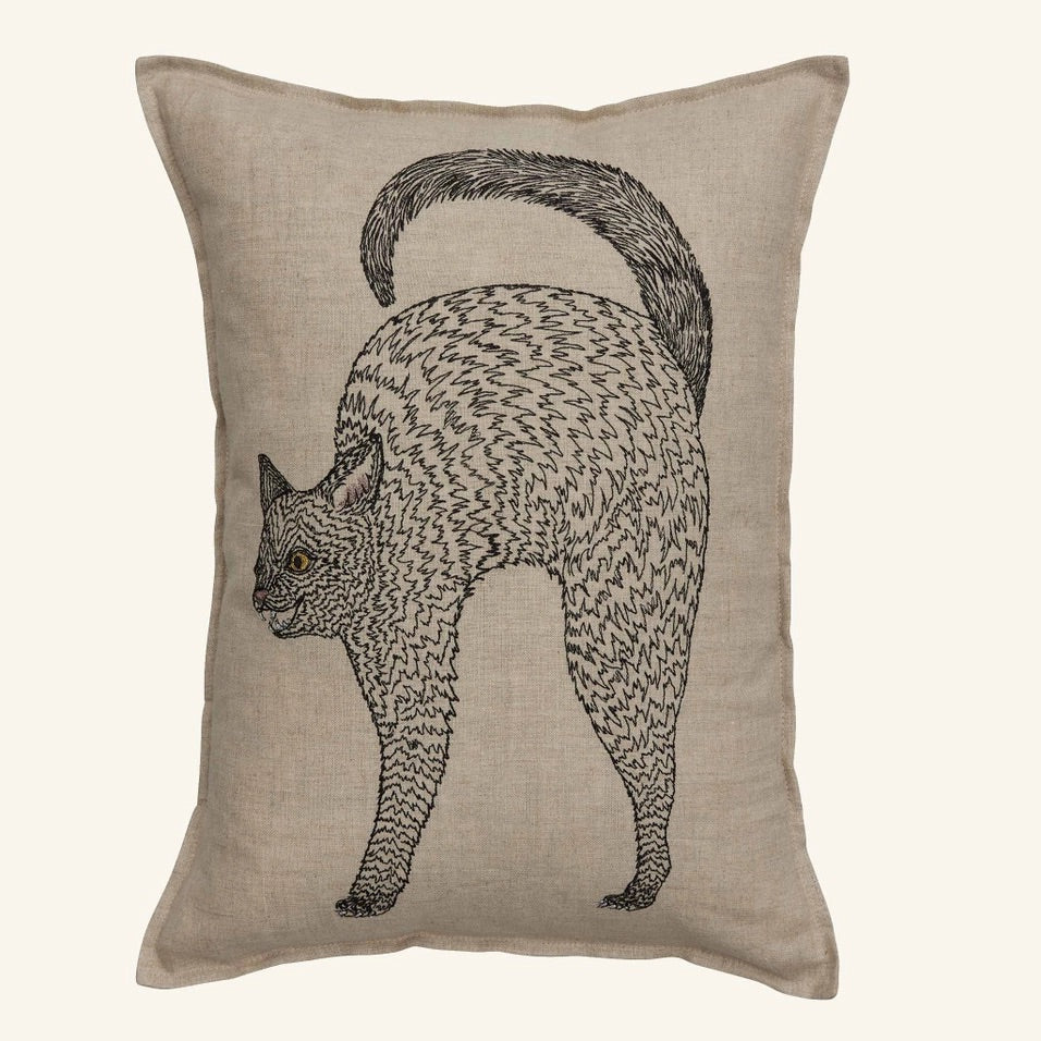 Scaredy Black Cat Pillow | Coral & Tusk