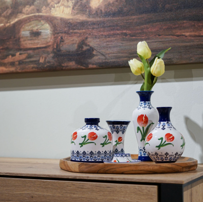 Chalice Vase Orange Tulip | Heinen Delfts Blauw