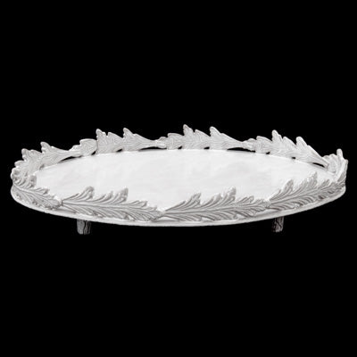 Setsuko Large Oval Leaf Platter with Feet - Astier de Villatte: Exclusive Pre-Order Item
