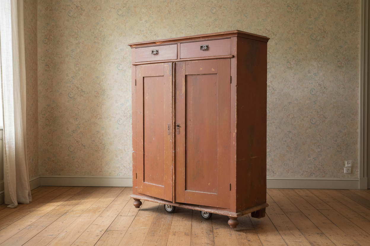19th-Century Swedish Sideboard in Original Paint | Antique Pine Cabinet